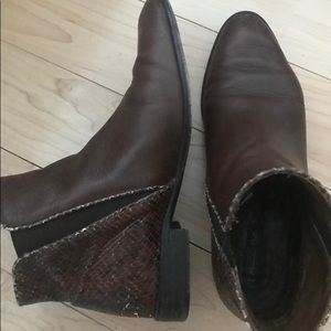 Brown leather boots